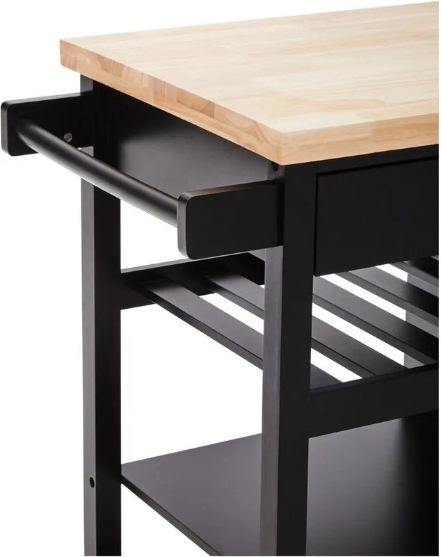 Кухненски остров на колелца от масивно каучуково дърво 48x105 cm Frankfurt – Premier Housewares
