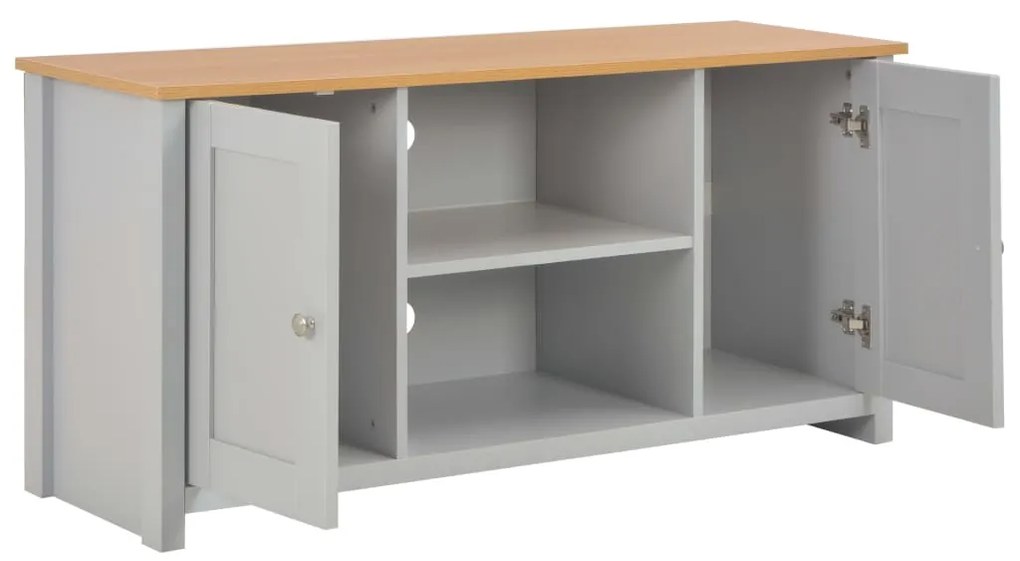 283740 vidaXL ТВ шкаф, сив, 120x39x58 см