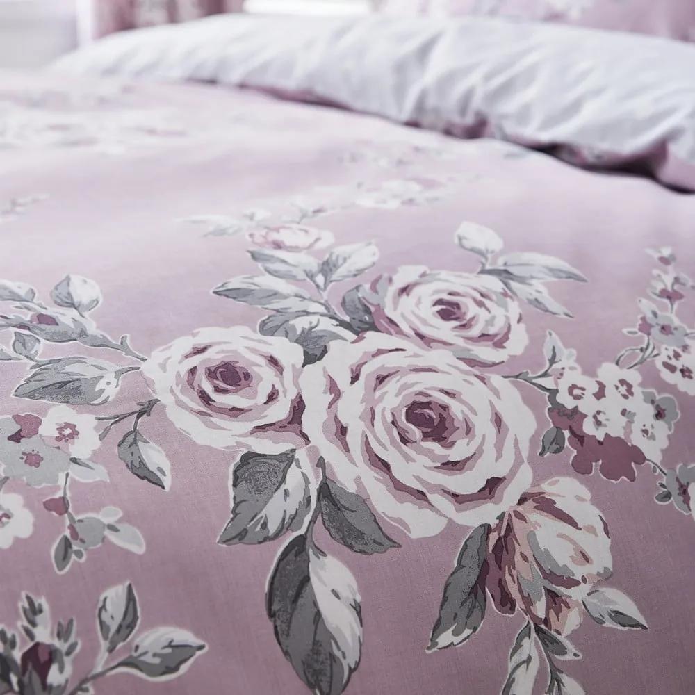 Светлолилаво спално бельо Роза, 200 x 200 cm Canterbury - Catherine Lansfield