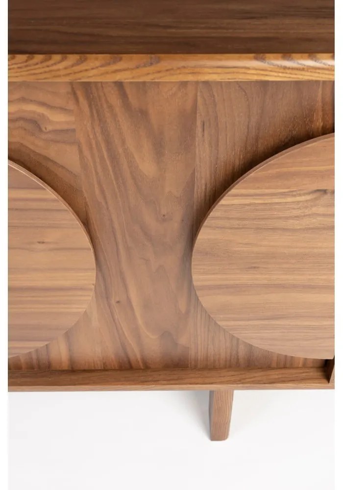 Кафяв нисък скрин от декор от орех 120x58 cm Groove – Zuiver