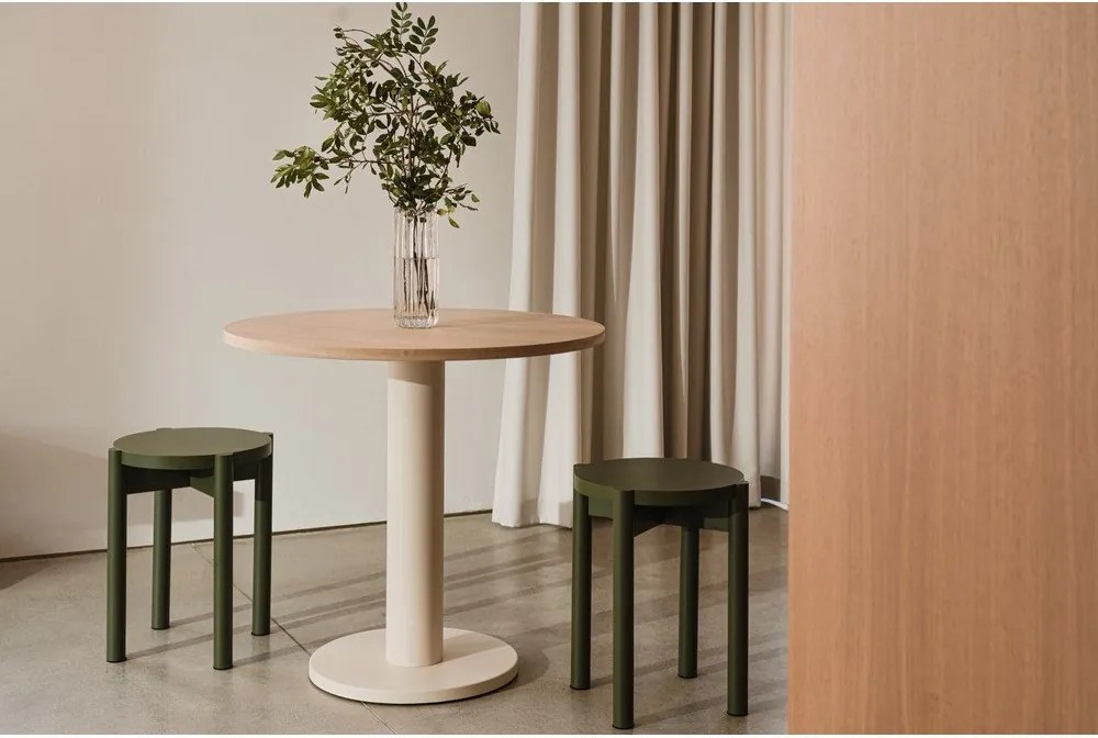 Кръгла трапезна маса с дъбов плот ø 80 cm Sool – noo.ma