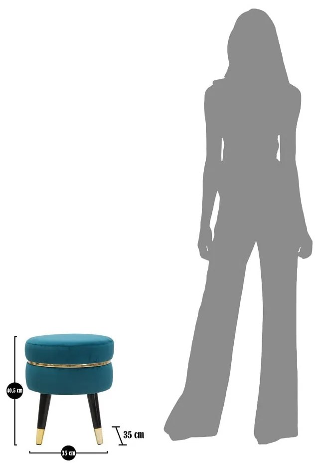 Тюркоазено столче за крака Paris - Mauro Ferretti