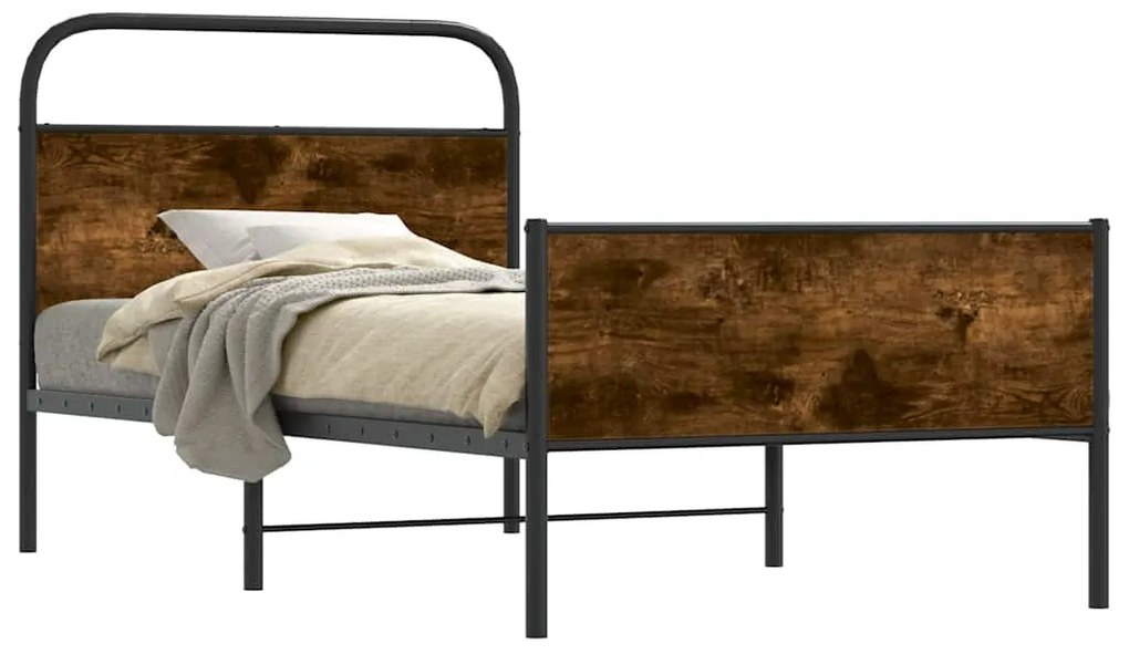 4100386 vidaXL Рамка за легло без матрак 100x190 см дъб сонома инженерно дърво