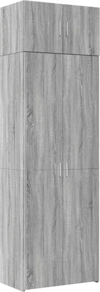 3281327 vidaXL Шкаф за съхранение, сив сонома, 70x42,5x225 см, инженерно дърво