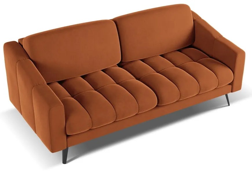 Оранжев кадифен диван 202 cm Nalu – Makamii