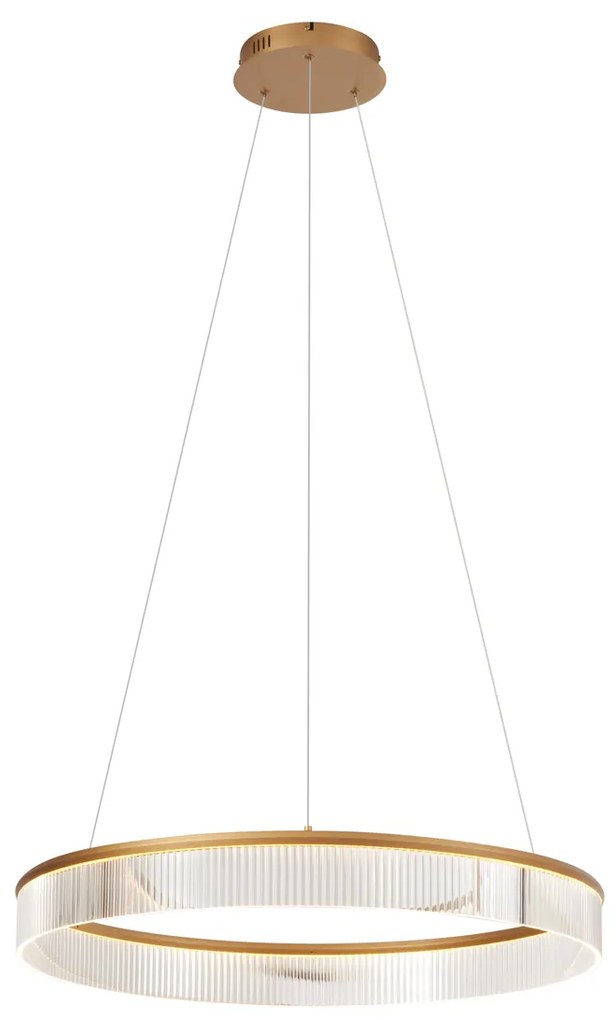 Модерен висящa лампa месинг 78cm вкл. LED 3-степенно димиране - Anello Chandelier