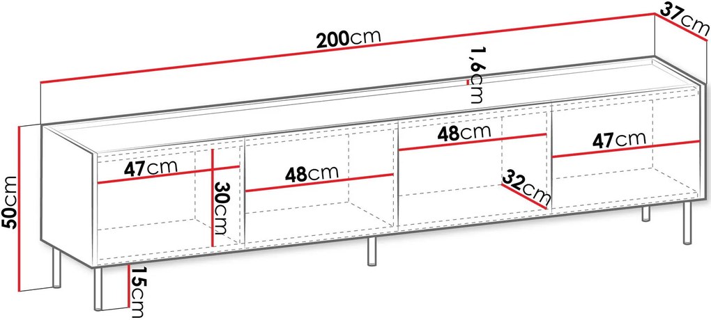 ТВ шкаф Tewos 4D