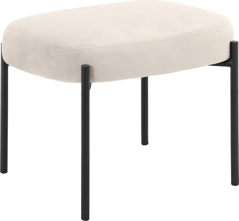 Кремав кадифен фотьойл с табуретка Jerry – Støraa