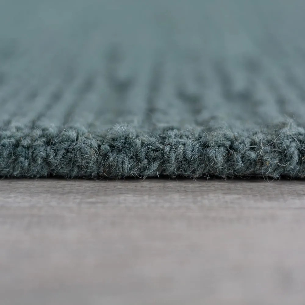 Сиво-син ръчно изработен вълнен килим 120x170 cm Harris Boucle – Flair Rugs