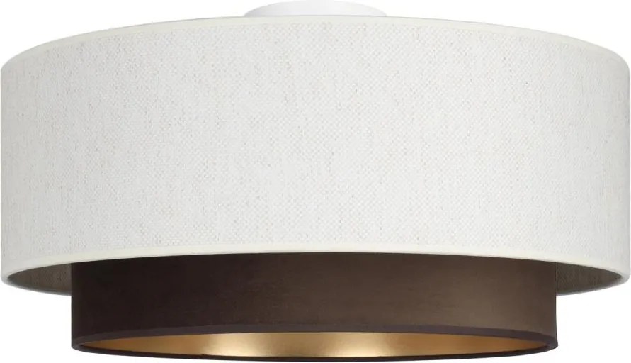 Плафон NATIA 1xE27/60W/230V, Ø 45 см, бял/кафяв