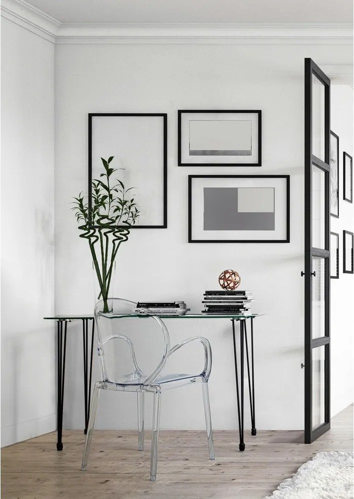 Работна маса със стъклен плот 60x120 cm Rondo – Bizzotto