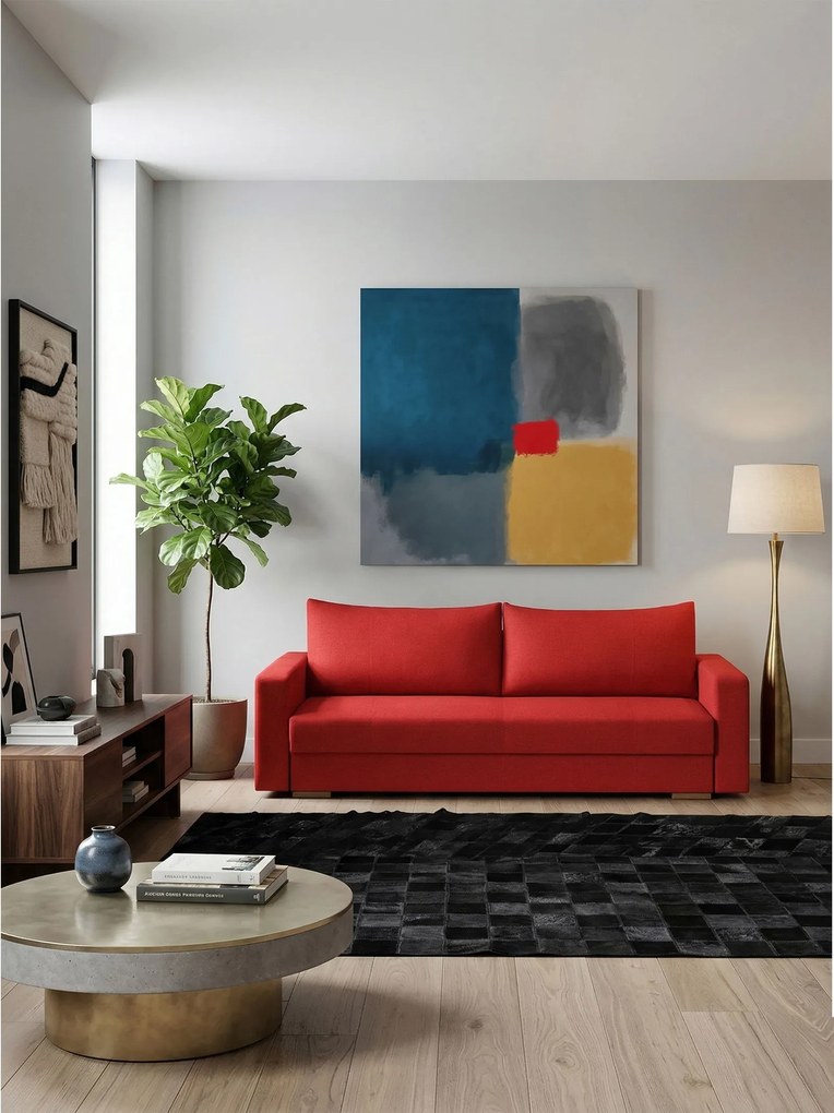 Диван Kleio двуместен-150φ 80β εκ.-Κόκκινο