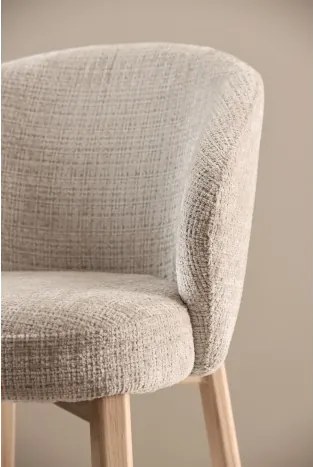 ДЕБОРА Бежово (тъкан Juto 4)/рамка лакиран дъб - ДЪРВЕН СТОЛ ЗА ДНЕВНА, ТРАПЕЗАРИЯ, ОФИС, РЕТРО