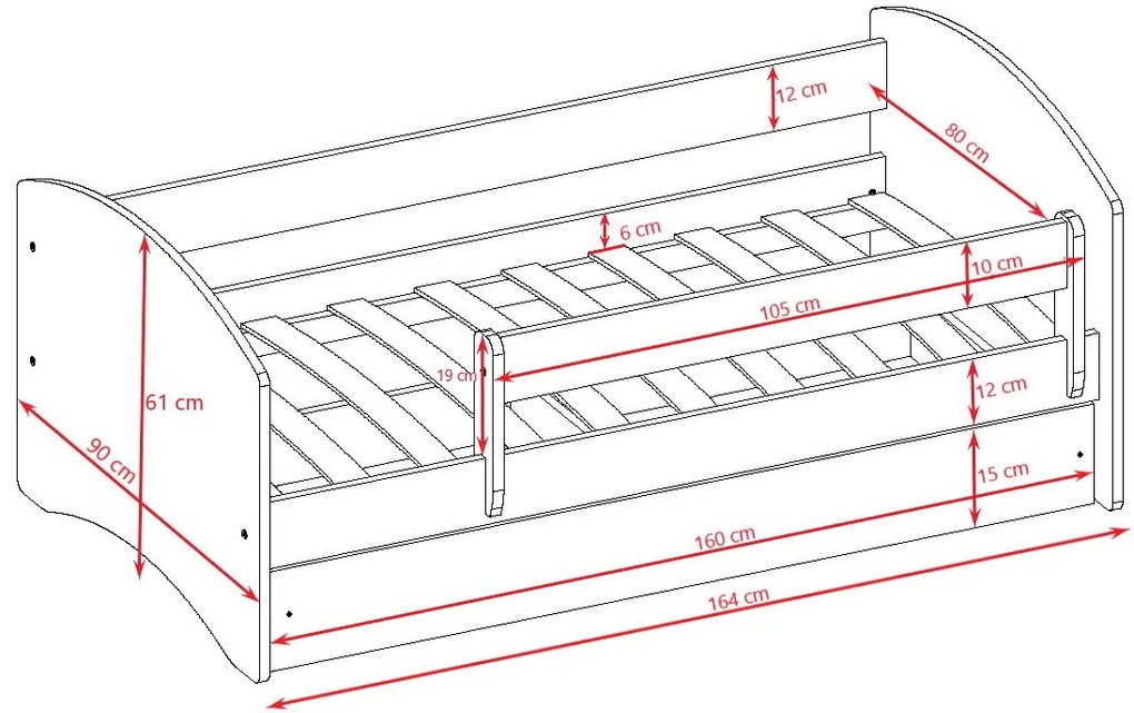 Παιδικό κρεβάτι Babydreams Cartoon-Mple-160 x 80-Digger
