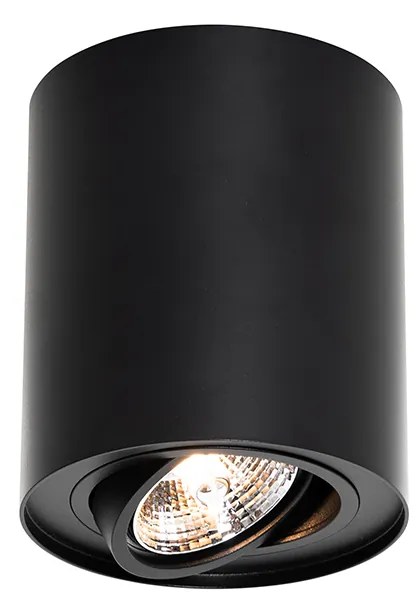 Модерен таванен прожектор черен въртящ се и наклоняващ се AR70 - Rondoo Up