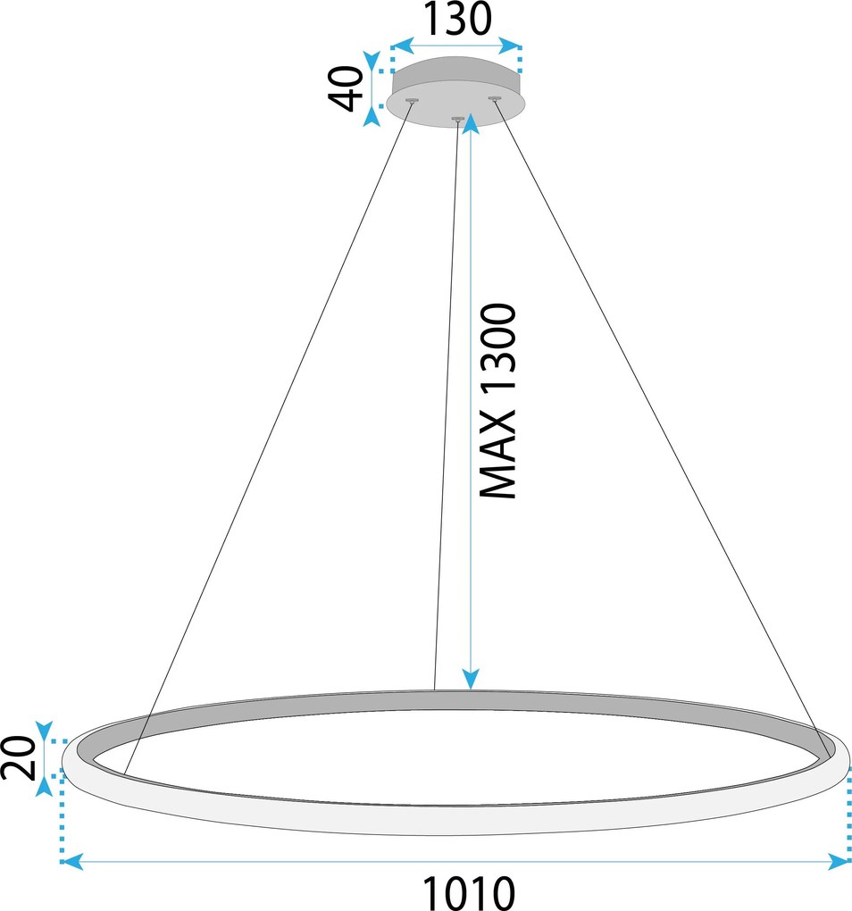 Suspension LHJ003-CP 100 cm OR