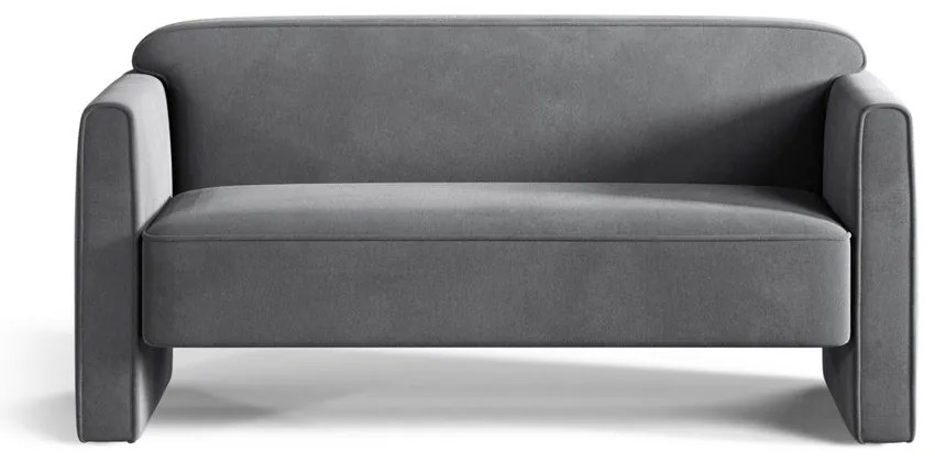 Сив кадифен диван 140 cm Abby – Micadoni