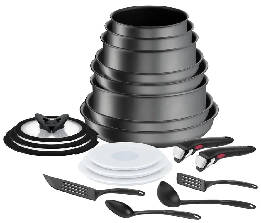 Комплект алуминиеви съдове за готвене 20 бр. Ingenio Daily Chef On - Tefal