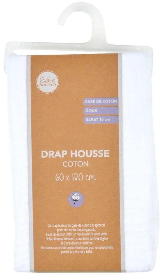 Еластичен муселинов чаршаф за детско креватче 70x140 cm – Bébé Douceur