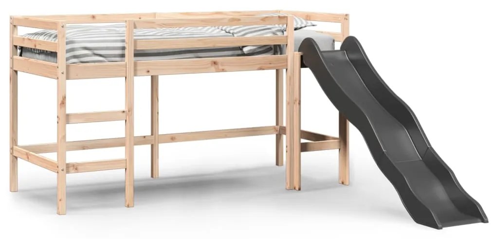 853434 vidaXL Детско високо легло без матрак 90x190 см борово дърво масив