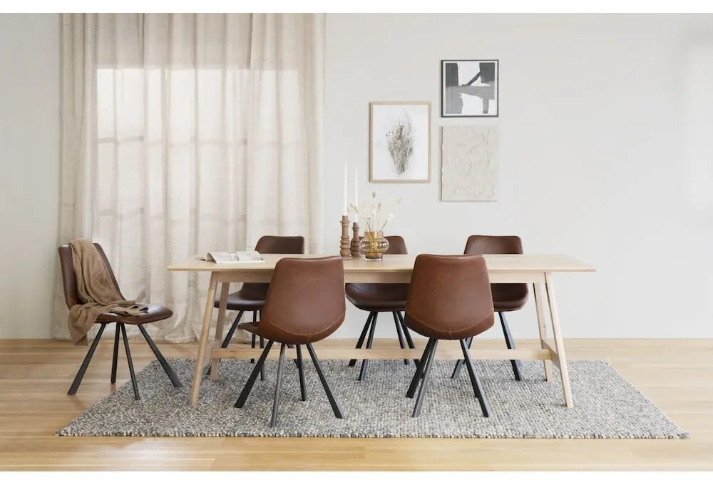 Кафяв трапезен стол с черни крака Alpha - Rowico