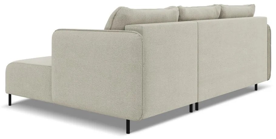 Бежов разтегателен ъглов диван с място за съхранение (десен ъгъл) Luana – Makamii