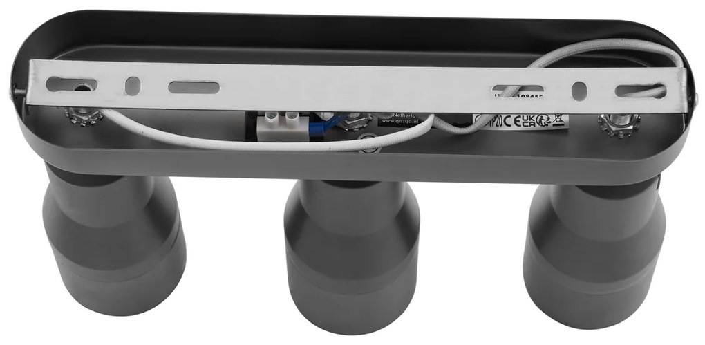 Кръгъл таванен прожектор тъмно сив GU10 50mm 3-светлинен - Stanley