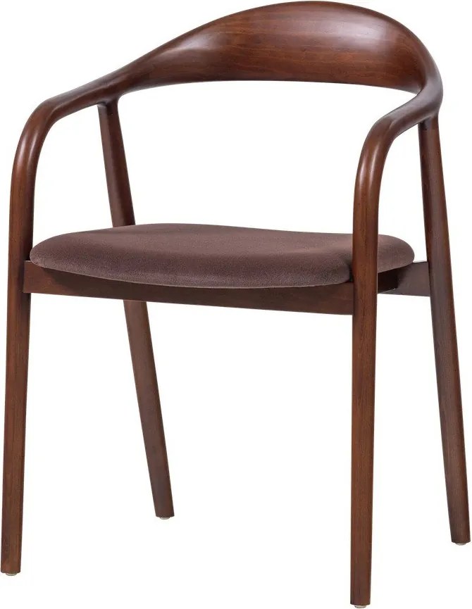 Кафяв трапезен стол с подлакътници от масивен бук Bran – WOOOD