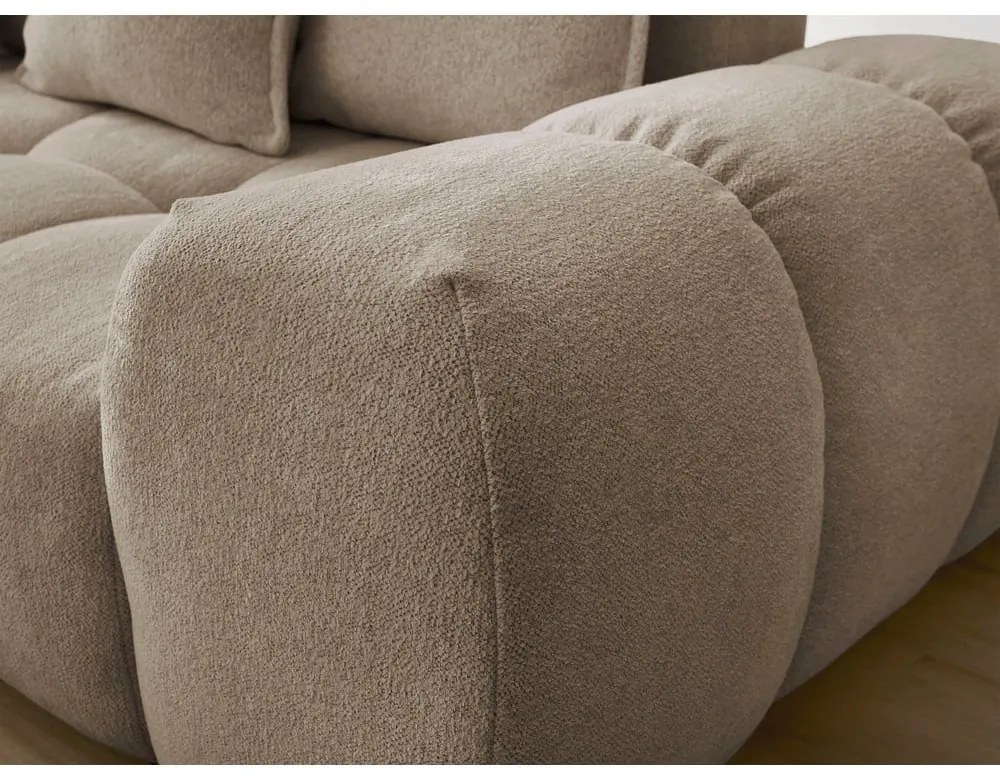 Кафяво-сив шенилов сгъваем/с място за съхранение ъглов диван (ляв ъгъл/L форма) Everest – Bobochic Paris