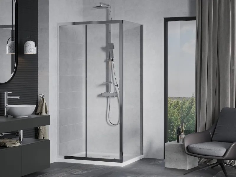 Mexen Apia разтегателна душ кабина 120 x 90 см, прозрачна, хром + тънък