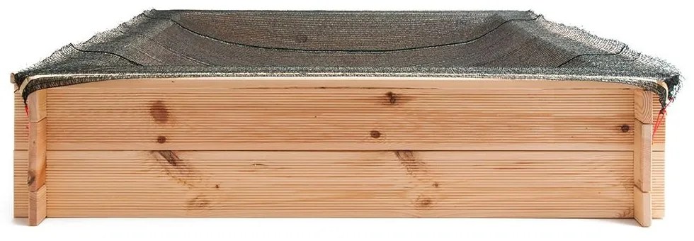 Woody - Дървен пясъчник със зелено покривало, натурален за деца