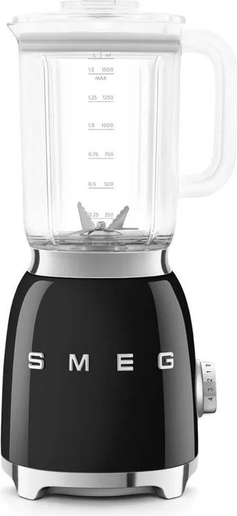 Блендер Smeg BLF03BLEU, 800W, 1.5 л, 18000 об/мин, 4 програми, 4 скорости + Пулс, Неръждаема стомана, Черен