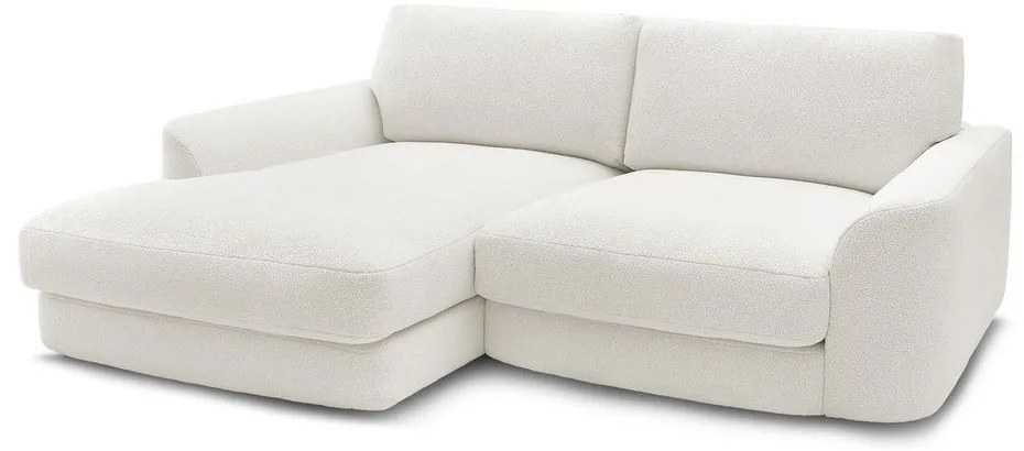 Бял ъглов диван от букле (ляв ъгъл) Leonore – Bobochic Paris