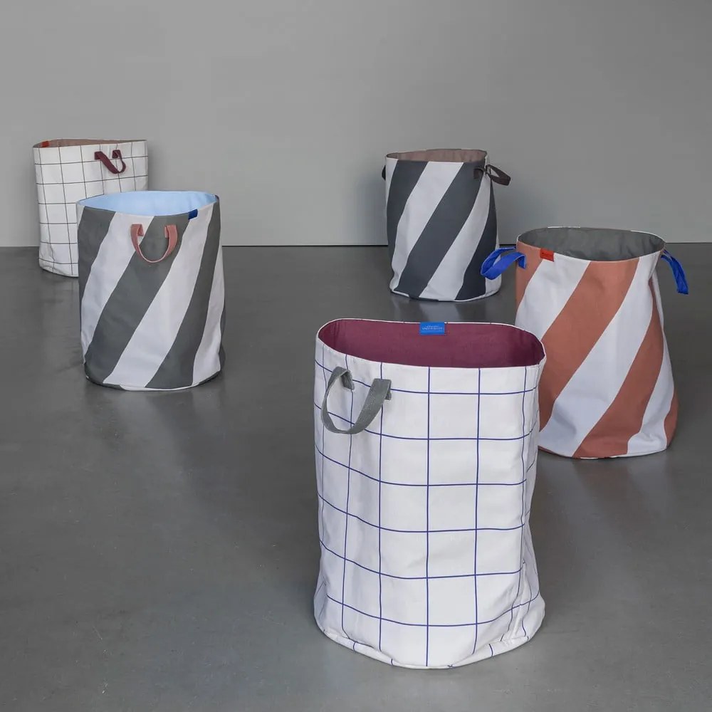 Сиво-кремав текстилен кош за пране 5 l Diagonal – Mette Ditmer Denmark