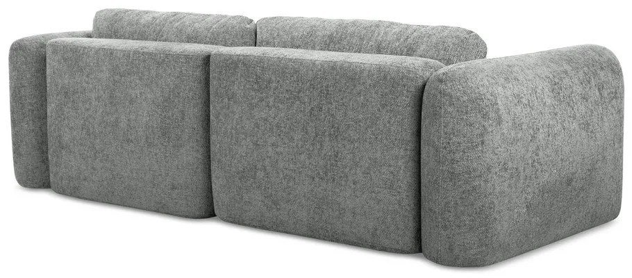 Сив шенилов разтегателен ъглов диван с място за съхранение (ляв ъгъл) Mele – Makamii