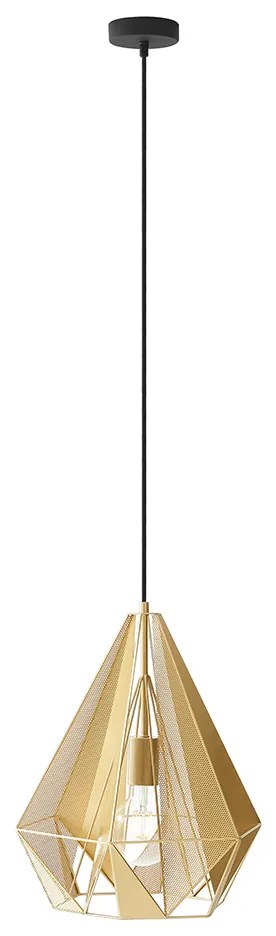 Индустриално висящо осветително тяло златно с мрежа - Carcass