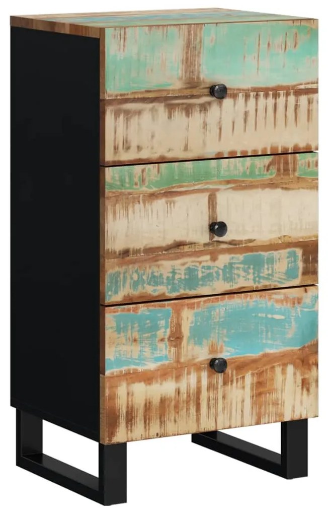 352907 vidaXL Бюфет с 3 чекмеджета 40x33,5x75 см масивно регенерирано дърво