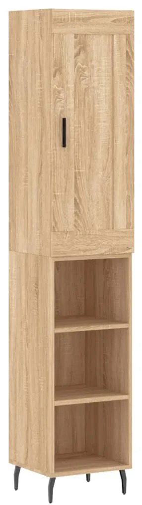 3200340 vidaXL Висок шкаф, сонома дъб, 34,5x34x180 см, инженерно дърво