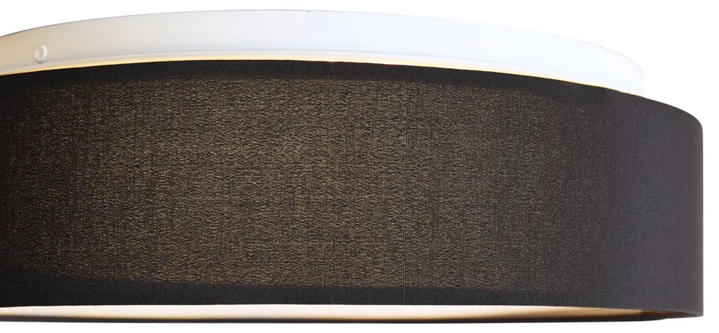 Интелигентна таванна лампа черна 35 см с LED и дистанционно управление - Flat Drum