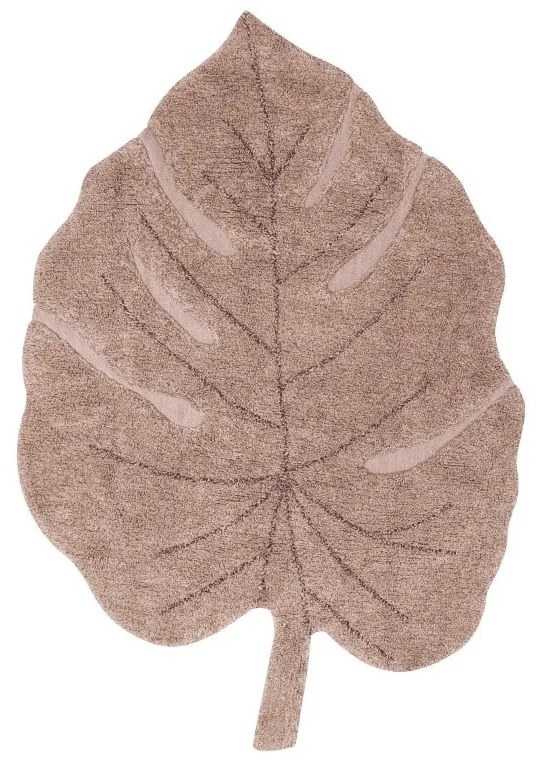 Розов ръчно изработен памучен детски килим подходящ за пране 120x180 cm Monstera Vintage Nude – Lorena Canals