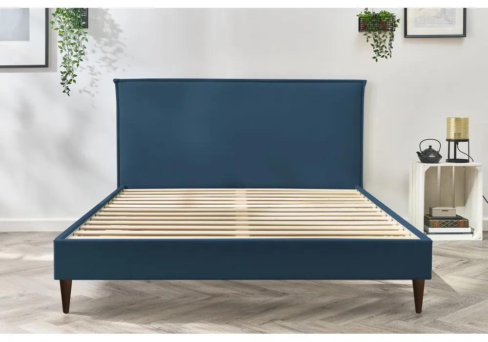 Синьо тапицирано двойно легло с решетка 180x200 cm Sary - Bobochic Paris