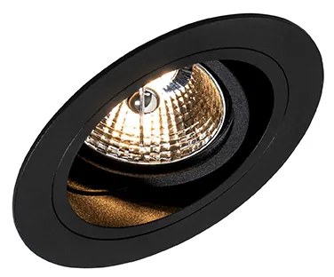 Комплект от 6 Кръгъл вграден прожектор черен регулируем - Chuck 70