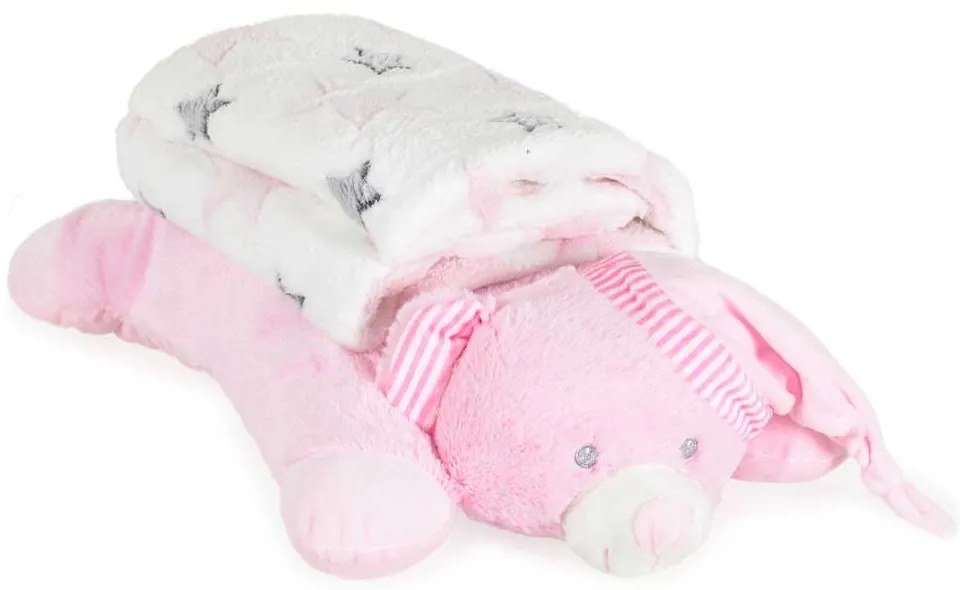 CANGAROO Одеяло с възглавница SLEEPY BEAR РОЗОВО