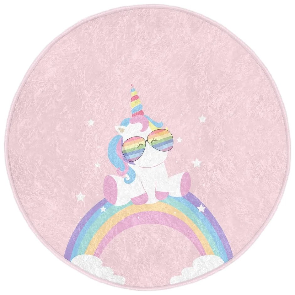 Розов детски килим ø 100 cm Comfort - Mila Home