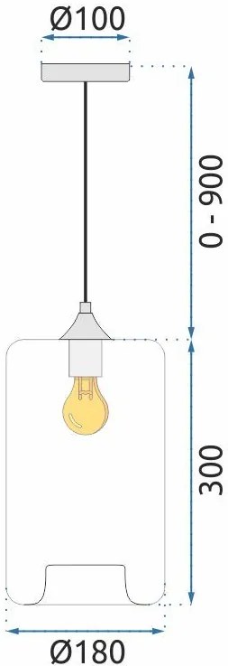 Пендел СТЪКЛЕНА APP310-1CP LOFT