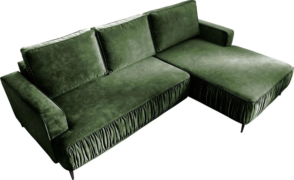 Ъглов диван Lavar-Зелено-Десен