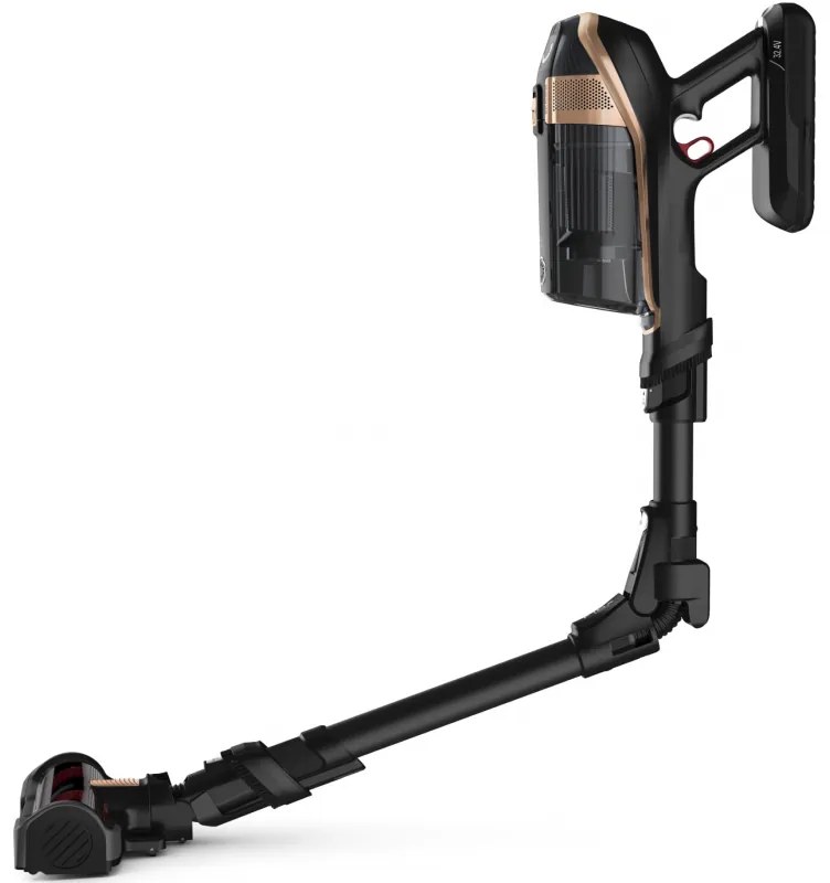 Вертикална прахосмукачка Rowenta X-Force Flex 15.60 RH99F1, 520W, 230AW, 0.9 л, 32.4V, Автономия 80 мин, Автоматична мощност, LED четка, Дисплей, Flex, Черен/бронз