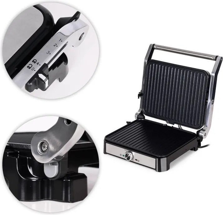 Електрическа контактна скара с незалепващи плочи - 2000 W