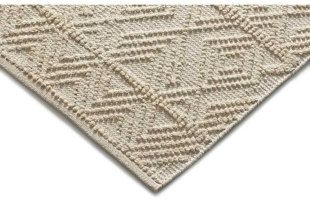 Ръчно изработен кремав килим от рециклиран памук подходящ за пране 60x90 cm Pamuk – Universal