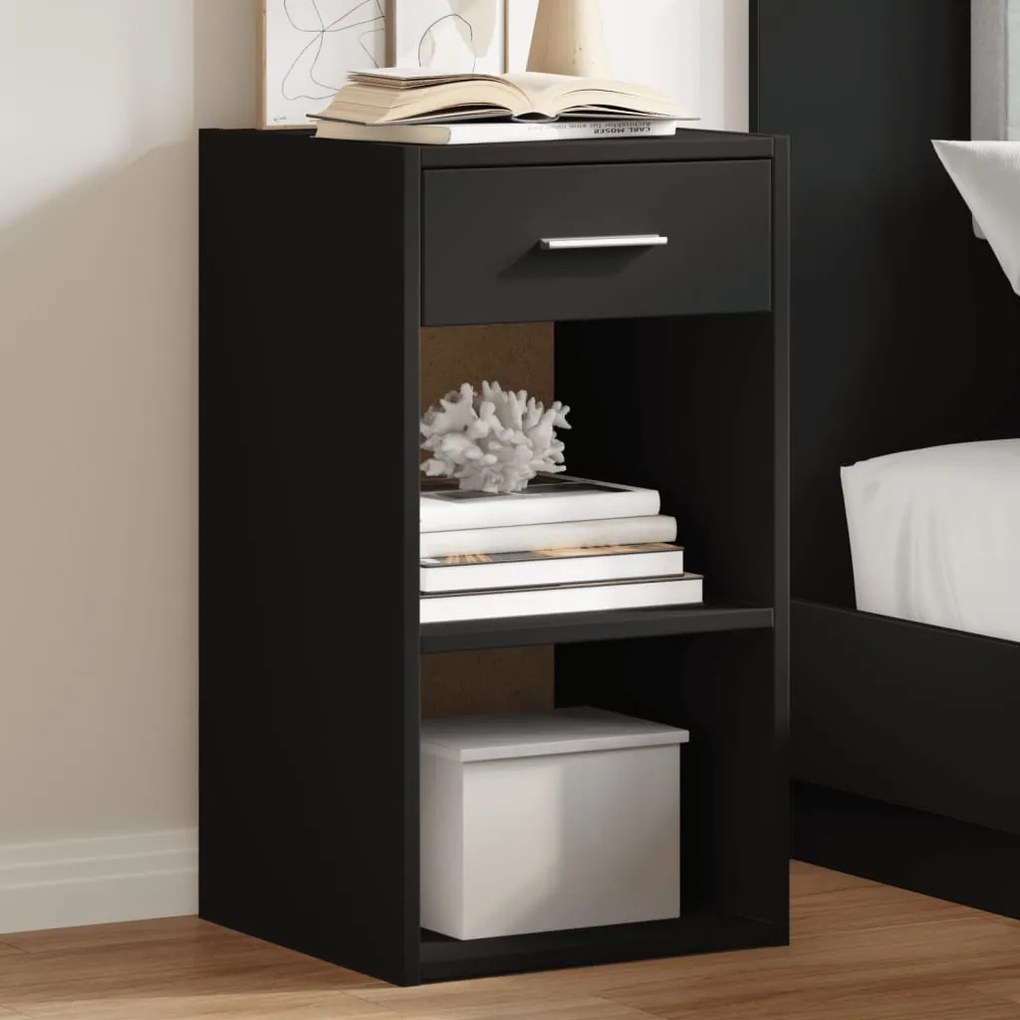 Sonata H Нощни шкафчета 2 бр черни 35x34x65 см инженерно дърво